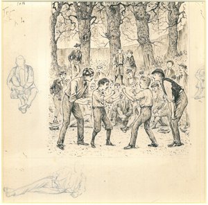 Schooljongens vechten door George du Maurier